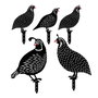 Aberto Design Set de figuras de codornices metálicas para jardín, Negro